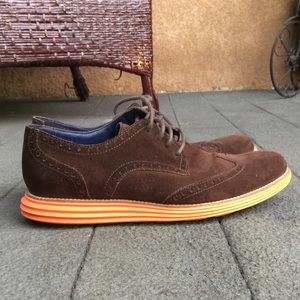 Cole Hann lunargrand wingtips Brown and Orange